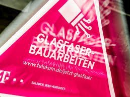 Baustellenschild Glasfaser-Arbeiten